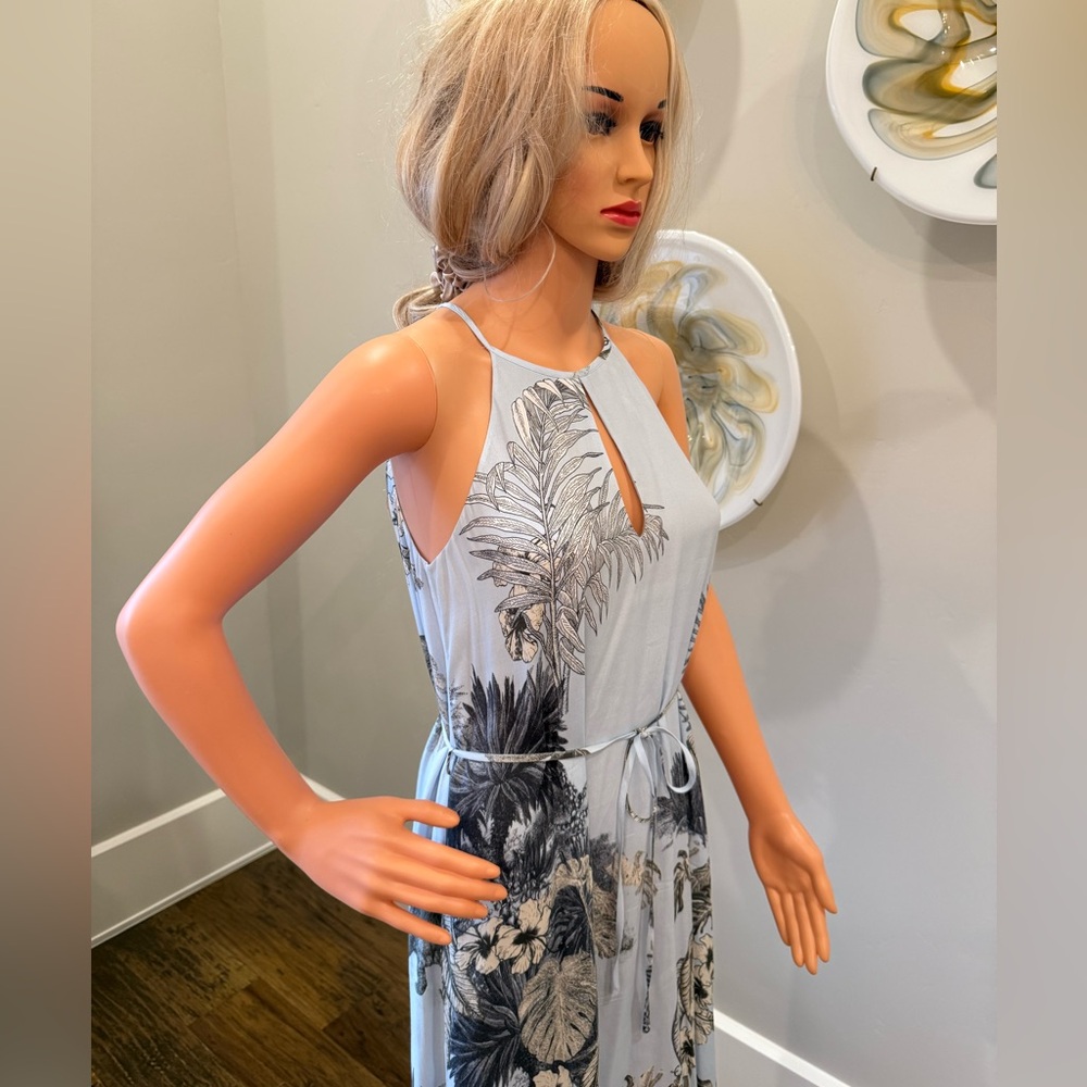 NEW MASSIMO DUTTI GORGEOUS ISLAND STYLE CLASSY MAXI DRESS W/A TIE AT THE WAIST - Picture 5 of 15